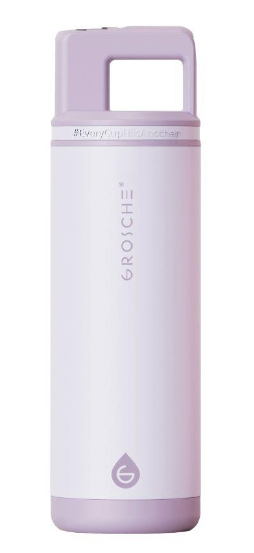 Grosche ALPINE Flip n' Sip 20 oz Stainless Steel vacuum insulated flask - Lavender