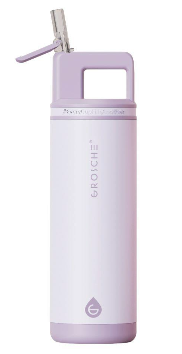 Grosche ALPINE Flip n' Sip 20 oz Stainless Steel vacuum insulated flask - Lavender