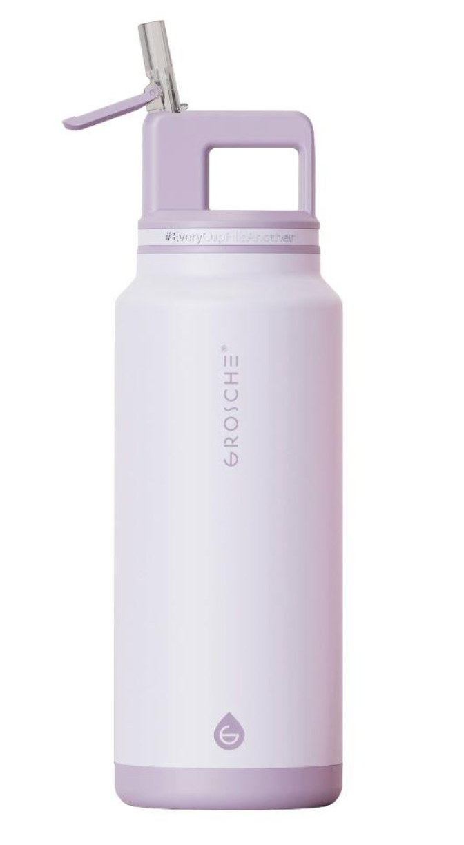 Grosche ALPINE Flip n' Sip 40 oz Stainless Steel vacuum insulated flask - Lavender