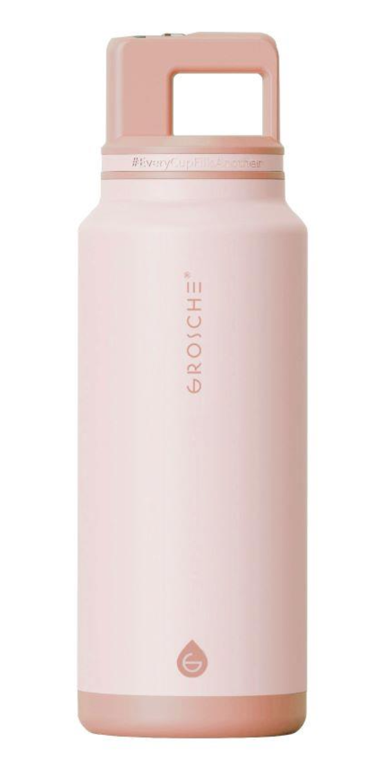Grosche ALPINE Flip n' Sip 40 oz Stainless Steel vacuum insulated flask -  Rose Pink