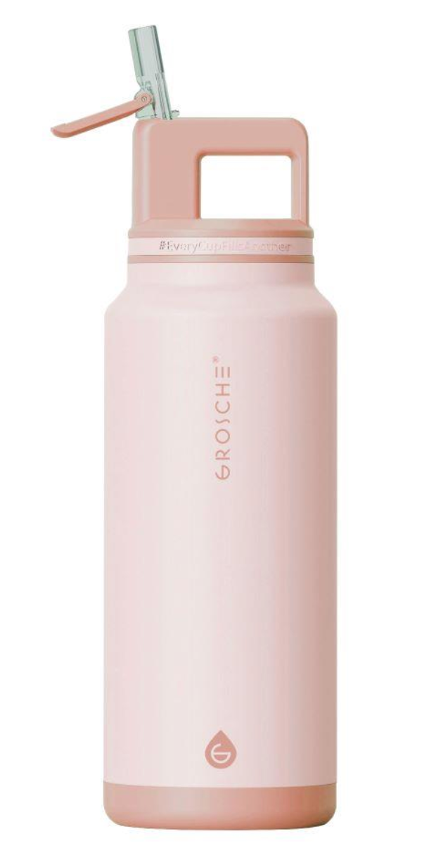 Grosche ALPINE Flip n' Sip 40 oz Stainless Steel vacuum insulated flask -  Rose Pink