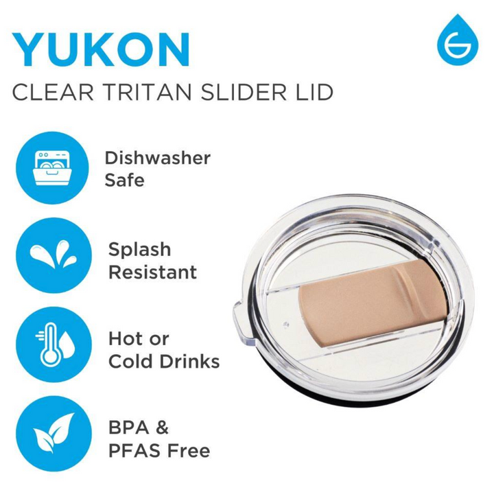 Grosche YUKON 30oz Stainless Steel Tumbler Cream White splash resistant clear tritan slider lid