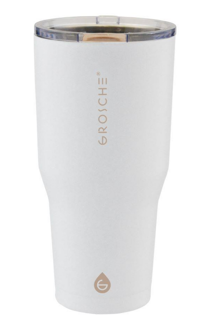 Grosche YUKON 30oz Stainless Steel Tumbler Cream White
