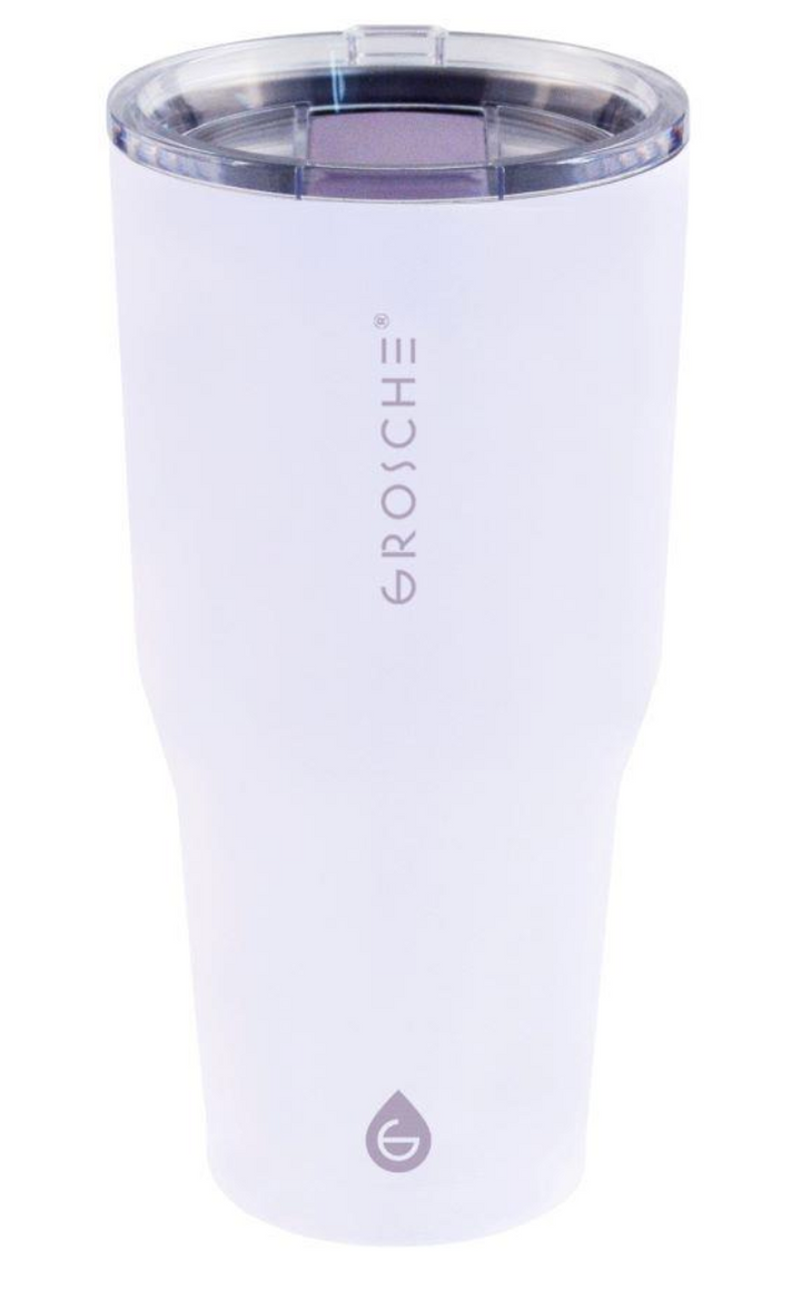 Grosche YUKON 30oz Stainless Steel Tumbler Lavender insulated tumbler, triple-wall stainless steel, cup holder friendly, BPA and PFAS free
