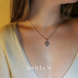 Order Israel Hamsa Pendant Necklace with Crystal Accents-1