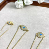 Hamsa, Evil Eye, and Circular Opal Charm Bracelets-1