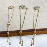 Hamsa, Evil Eye, and Circular Opal Charm Bracelets-2