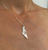 Minimalist Map of Israel Pendant Necklace