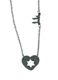 Heart and Star of David Necklace with Chai Symbol-3