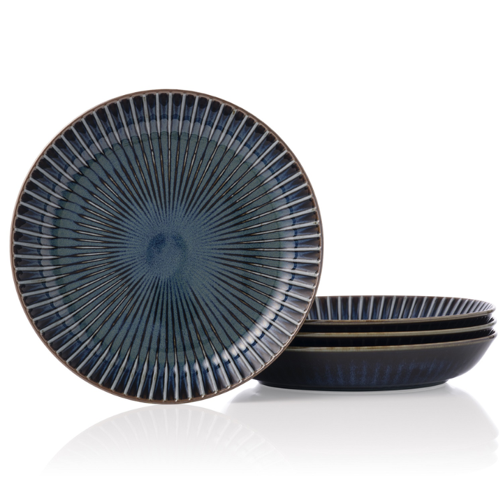 Noritake Sendan Midnight Blue 22.5cm Deep Plate Set of 4