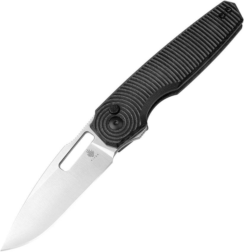 Kizer Cutlery Dogfish Button Lock Blk Mic