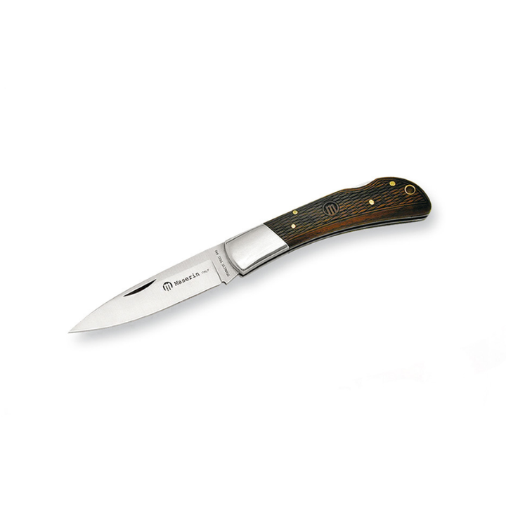Maserin M1261LG hunting knife 75mm 440C stainless steel blade walnut handle lock back