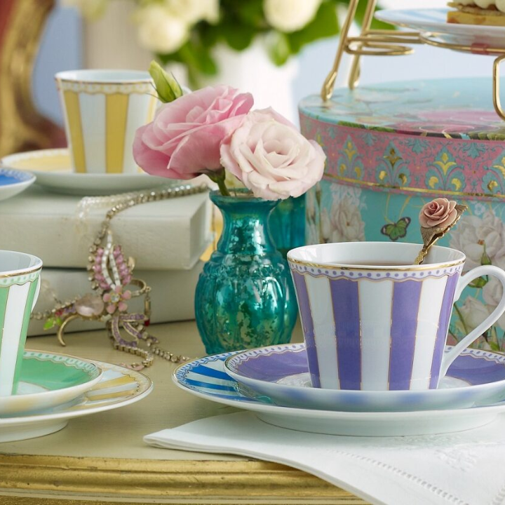 Noritake Set of 2 Carnivale Cake Plate Set-Lavender