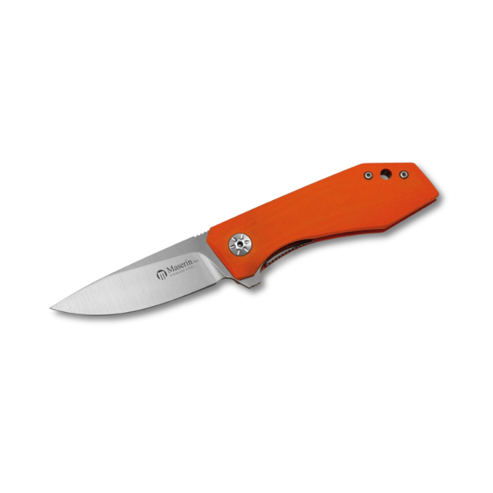 Maserin AM3 folding knife 75mm M390 stainless steel blade orange G10 handle flipper EDC knife