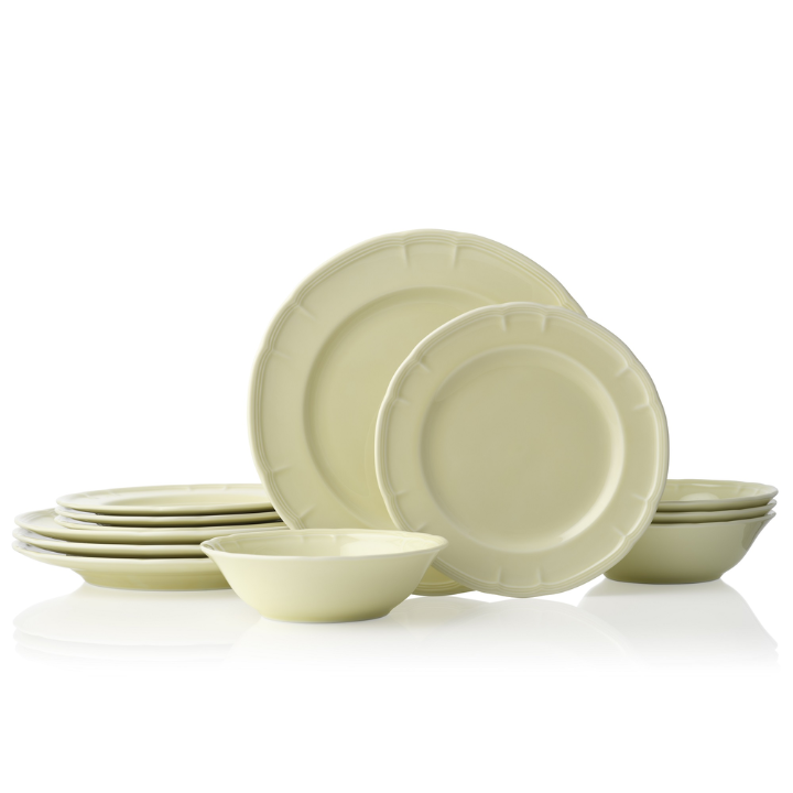 Noritake Provence Citron 12pce Fine Porcelain Dinner Setting for 4