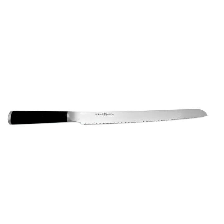 Shizu Hamono MIY soft bread knife Damascus 33 layer steel laminated wood handle 230mm kitchen knife