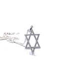 Order Israel 925 Sterling Silver Narrow Star of David Necklace with Moissanite-1