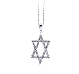 Order Israel 925 Sterling Silver Narrow Star of David Necklace with Moissanite-0