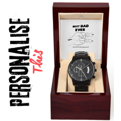 Personalised Black Chronograph Watch + MC (NO ENGRAVING)