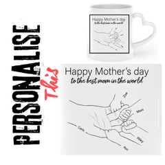 Personalised Heart-Shaped Mug