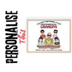 Personalised Posters with Wooden Frame - Grandpa