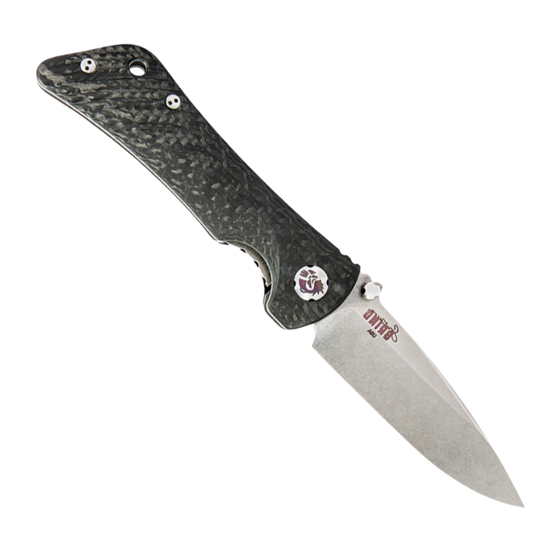 Carbon fiber handle SOUTHERN GRIND SPIDER MONKEY pocket knife with drop point blade