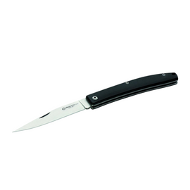 Black Micarta handle Maserin E.D.C pocket knife with a  D2 steel clip blade. Lightweight and compact for everyday carry.