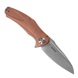Kershaw Natrix XL Sub-Framelock Pocket Knife featuring a 3.75 inch stonewash finish D2 tool steel blade and a stonewash finish copper handle with a pocket clip for easy carry.  This Kershaw knife utilizes KVT ball-bearing opening for smooth deployment.