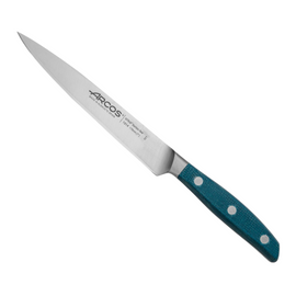 Arcos Brooklyn Sole Knife (Flexible) 170mm. This thin, flexible knife features a sharp "silk edge" for maneuvering around bones and filleting delicate fish, with a comfortable blue toned handle for controlled handling.
