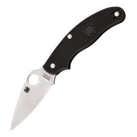 SPYDERCO UK Pen Knife Pocket Knife with 3-Inch Satin Finish CTS-BD1 Stainless Steel Blade and Black FRN Handle