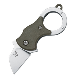 Fox Mini-Ta Linerlock OD Pocket Knife with Sand Blasted Stainless Steel Blade and OD Green FRN Handle