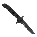 RKT M16 Special Forces Black, a Pocket Knife with a 3.5 inch serrated blade and black G10 handle.