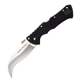 Black G10 handle Cold Steel Black Talon lockback pocket knife with talon blade