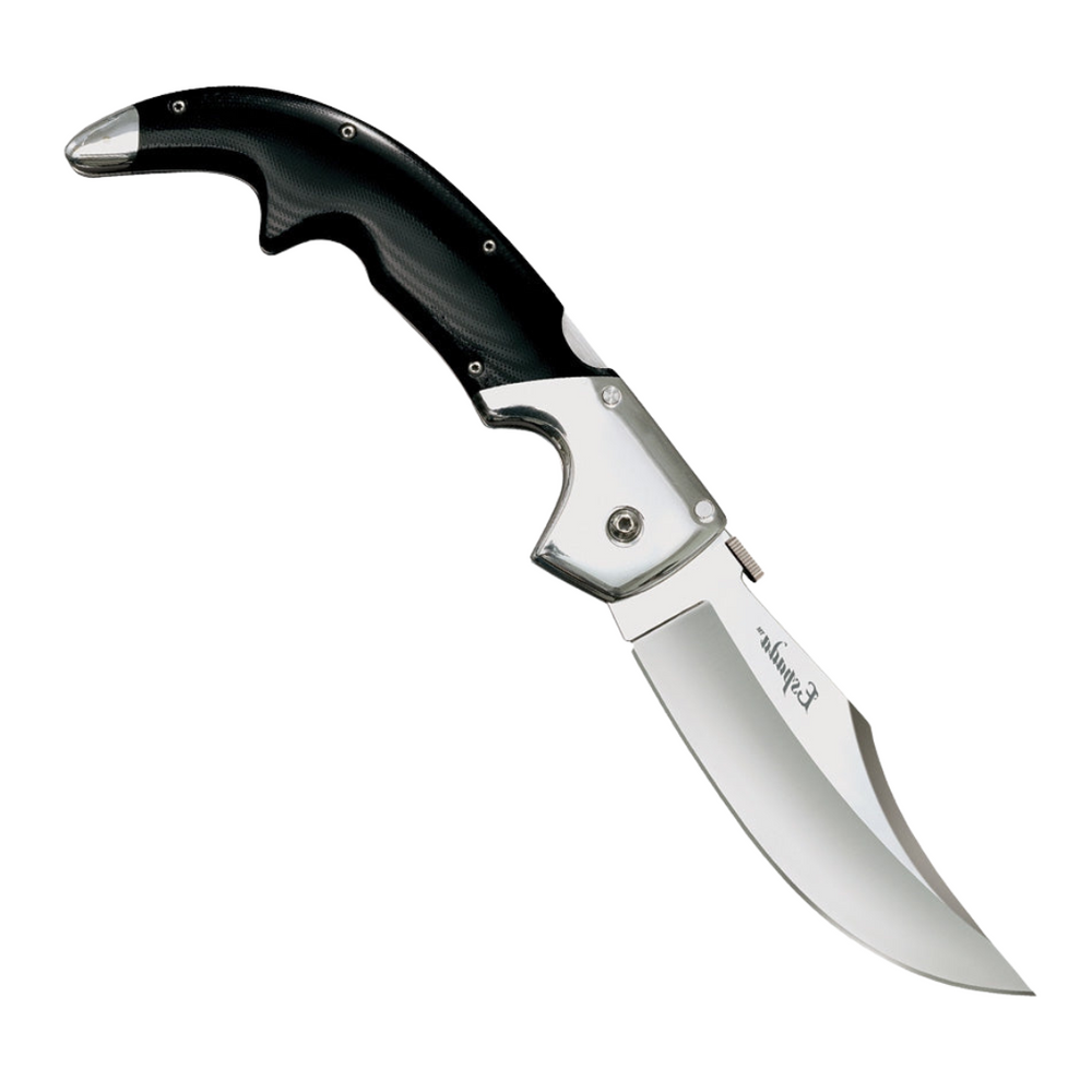 Cold Steel Large Espada Lockback, a Pocket Knife with a 5.5 inch satin finish blade and black micarta handle.