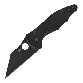 SPYDERCO YOJIMBO 2, a compact Pocket Knife with a 3.25-inch black DLC-coated CPM S30V stainless Wharncliffe blade and black G10 handle.