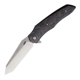 Marbled carbon fiber handle PATRIOT BLADEWERX Ambassador pocket knife with tanto blade