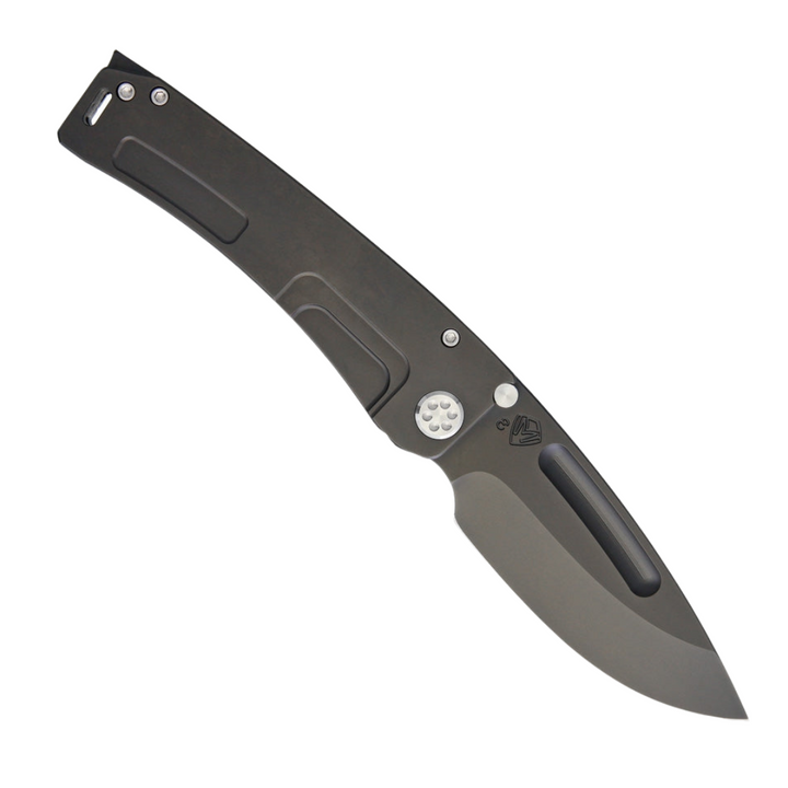 Black PVD coated titanium handle MEDFORD MARA-H pocket knife with black blade