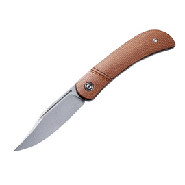 CIVIVI Appalachian Drifter Pocket Knife - Everyday carry pocket knife with a  brown micarta handle and a sharp CPM-S35VN clip point blade.