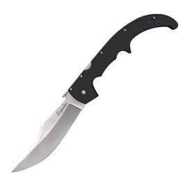 Large black G10 handle Cold Steel pocket knife with stonewash blade