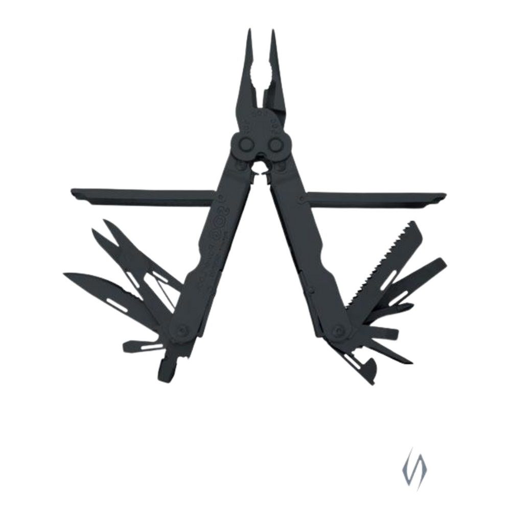 Gray handle SOG TERMINUS pocket knife with black blade