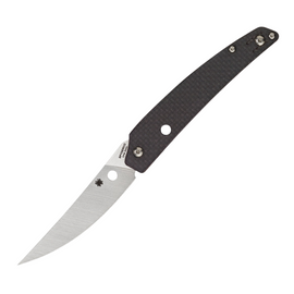 Spyderco Ikuchi Compression Lock Pocket Knife with 3.25-inch Satin Finish CPM-S30V Stainless Steel Blade and Carbon Fiber/G10 Laminate Handle
