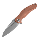 Kershaw Natrix XL Sub-Framelock Pocket Knife featuring a 3.75 inch stonewash finish D2 tool steel blade and a stonewash finish copper handle with a pocket clip for easy carry.  This Kershaw knife utilizes KVT ball-bearing opening for smooth deployment.