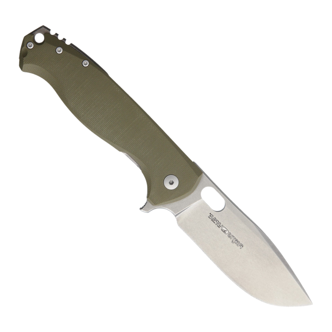Green G-10 handle VIPER FORTIS pocket knife with stonewash blade