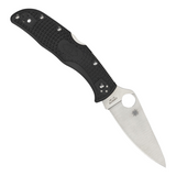 Spyderco Endela Lightweight Pocket Knife featuring a 3.5-inch satin finish VG-10 stainless steel blade and a black bi-directional textured FRN handle for secure grip.  This pocket-friendly design includes a thumb opener and a clip for comfortable carry.