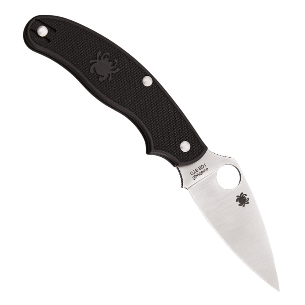 SPYDERCO UK Pen Knife Pocket Knife with 3-Inch Satin Finish CTS-BD1 Stainless Steel Blade and Black FRN Handle