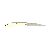 Maserin E.D.C pocket knife with a classic long clip blade in D2 steel and white micarta handle.  This lightweight, traditional slip joint knife is ideal for everyday carry.