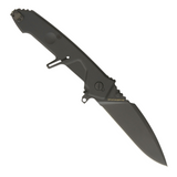 Extrema Ratio MF2 Folder, a 6-inch closed pocket knife featuring a N690 stainless cobalt steel drop point blade with black anodized aluminum handles and a reversible pocket clip