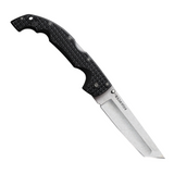 Cold Steel XL Voyager Lockback, a large black handle pocket knife with a 5.5 inch stonewash finish AUS-10A stainless steel tanto blade.
