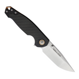 Viper Katla Linerlock Pocket Knife. 3.25-inch Satin Finish Bohler M390 Stainless Steel Blade. Carbon Fiber Handle. Designed by Jesper Voxnaes.
