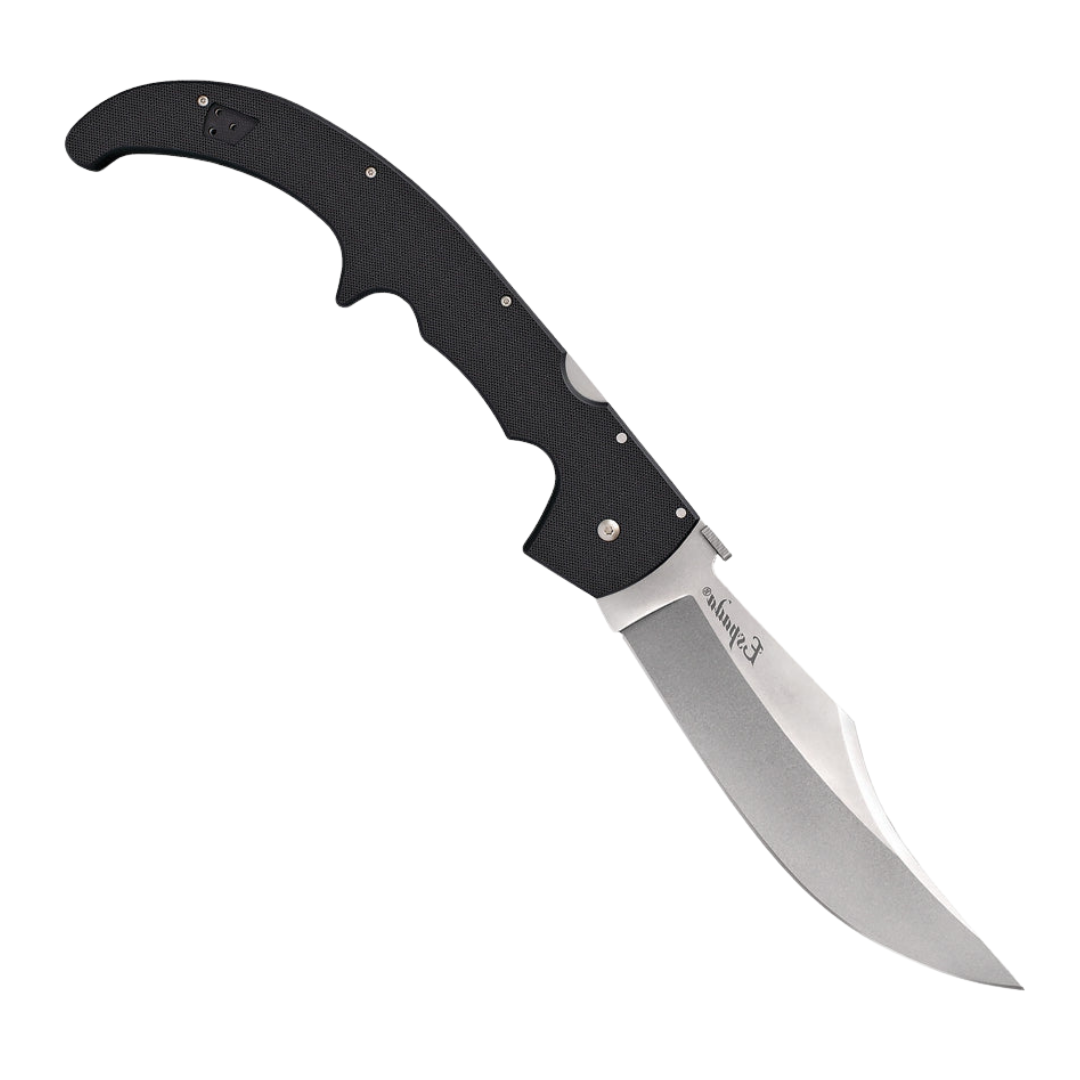 Large black G10 handle Cold Steel pocket knife with stonewash blade